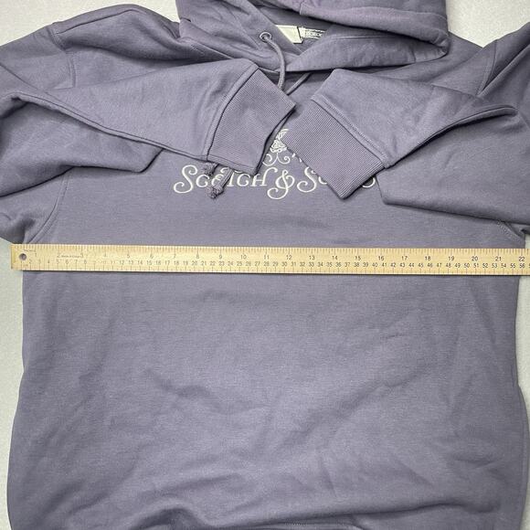 Scotch & Soda French Terry Graphic Hoodie Embroidered Purple Sky Medium NWT $118 - Picture 5 of 11
